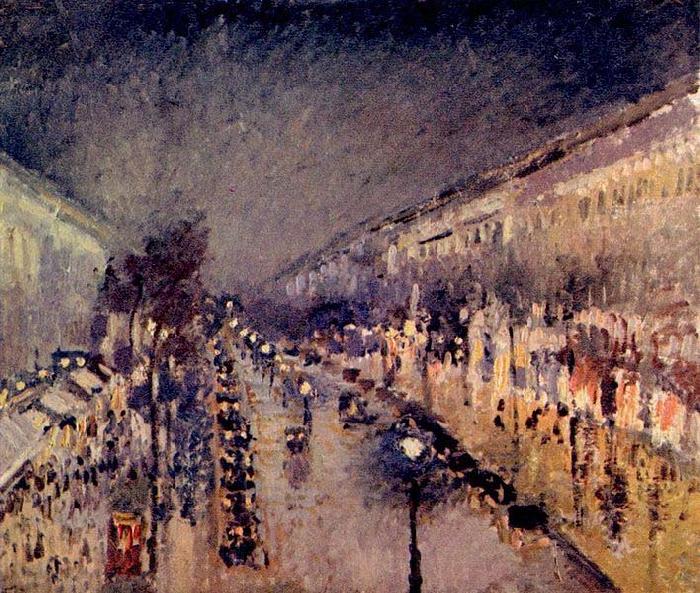 Camille Pissarro Boulevard Montmartre in der Nacht Spain oil painting art